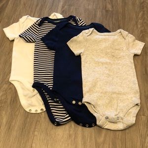 4 short sleeve pocket onesies baby boy